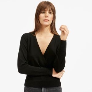 Everlane Black Cashmere Wrap Sweater
